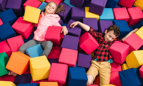 children in foam pit