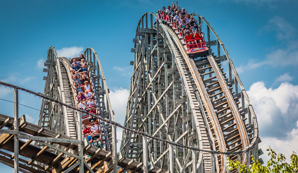 wooden roller coaster